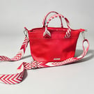 Bright red faux leather bag - bold and beautiful!