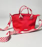 Bright red faux leather bag - bold and beautiful!