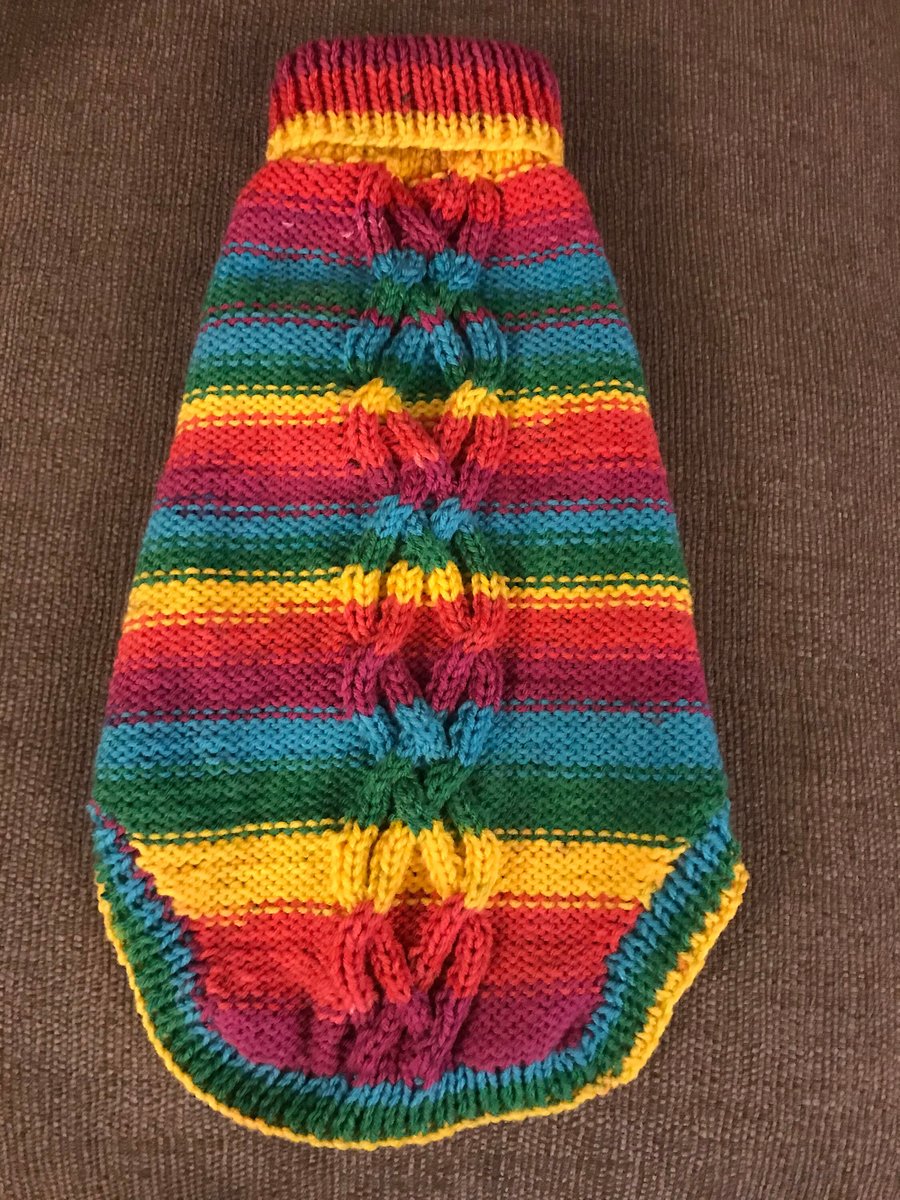 Dog Jumper with Intertwined Cable & a Roll Neck in a Medium Size