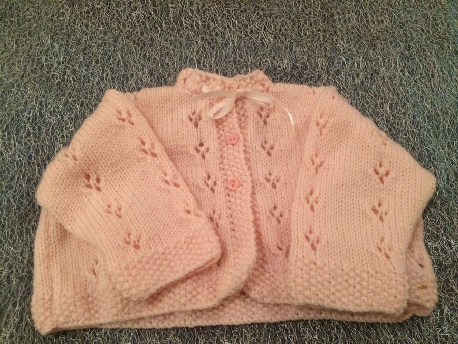 Pink Knitted Baby Cardigan 