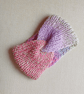 HAND KNIT Ladies Topical Peach Headband - Image 2