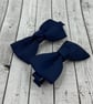 Small Classic Navy Bow on Clips (pair) - Image 2