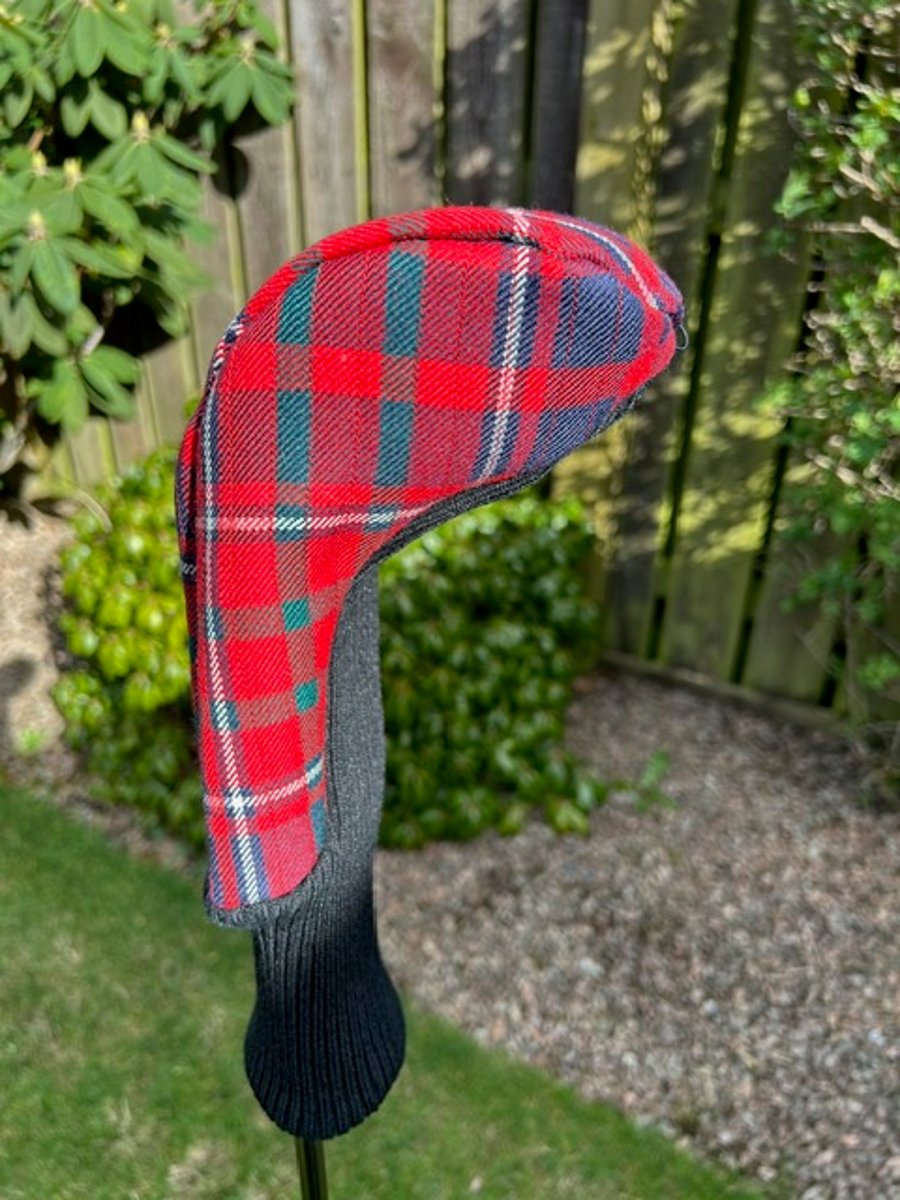 Red Tartan Golf Driver Cover 