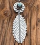 Leaf Pendant with Labradorite Cabochon