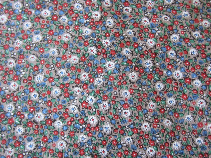 2 Yards of Unused Vintage Floral Print Fabric. Probably Liberty of London