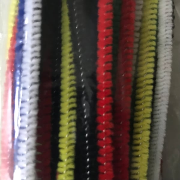  Assorted Chenille Pipe Cleaners (Bag of 50 6" 15 cm) (Bad C4)