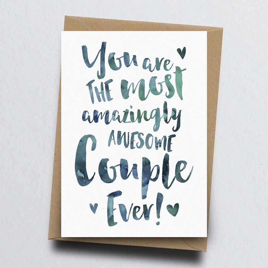 The Most Amazingly Awesome Couple Card - Engagement, Wedding, Anniversary
