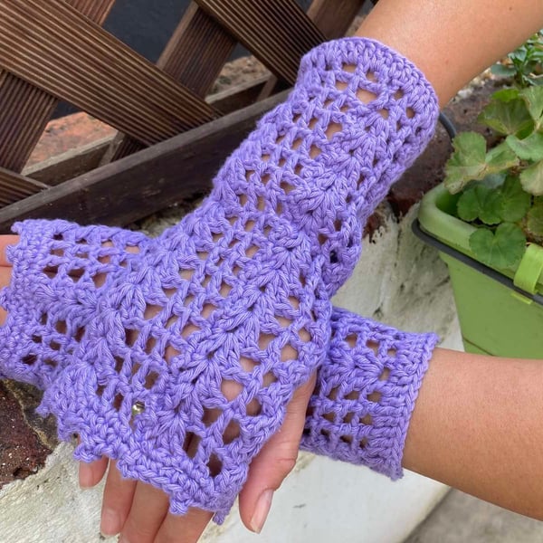 Lilac color gloves and 8 colors optional hand crochet lace gloves 