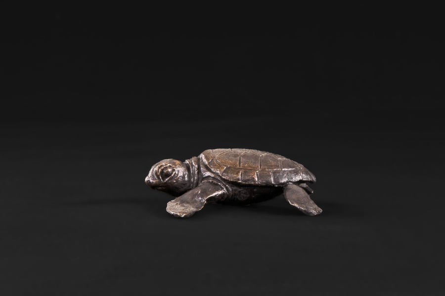 Foundry Bronze Baby Turtle Crawling Animal Statue Small Bronze Metal Sculpture 