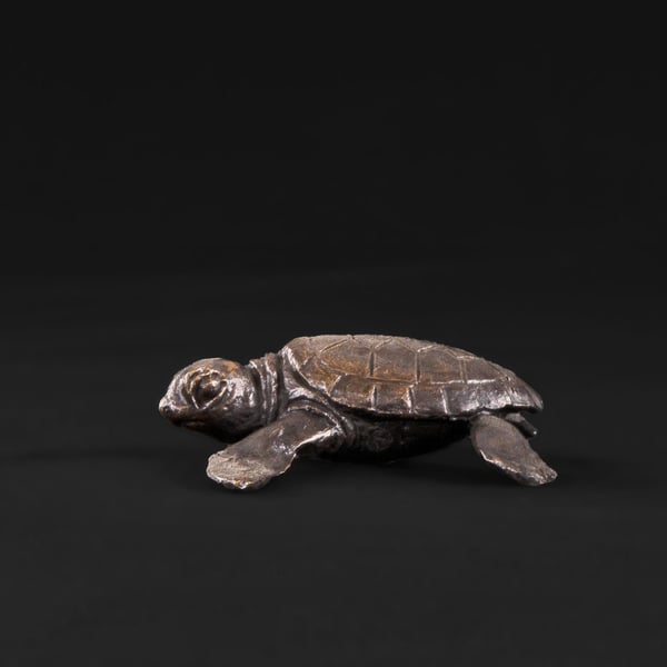 Foundry Bronze Baby Turtle Crawling Animal Statue Small Bronze Metal Sculpture 