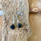 Sterling silver drop earrings with various natural gems
