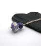 purple lampwork glass flower pendant necklace