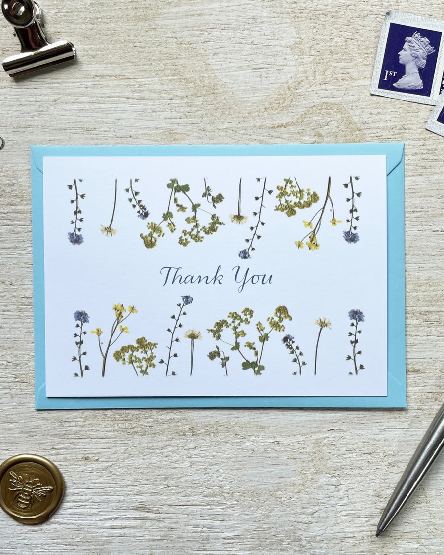 Pressed Flower Thank You Cards 