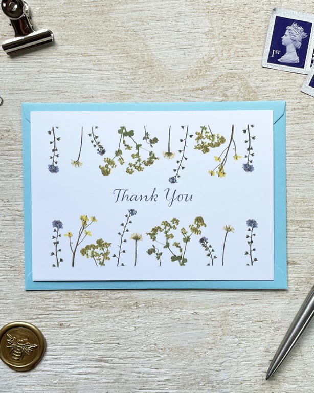 Pressed Flower Thank You Cards 