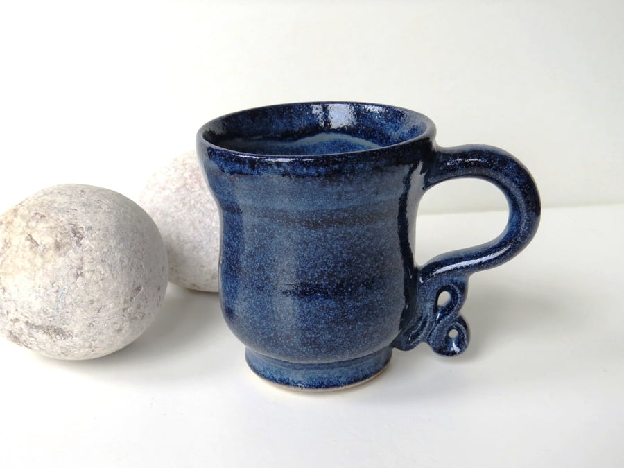  Beautiful Blue Mug Pottery Handthrown Ceramic Stoneware
