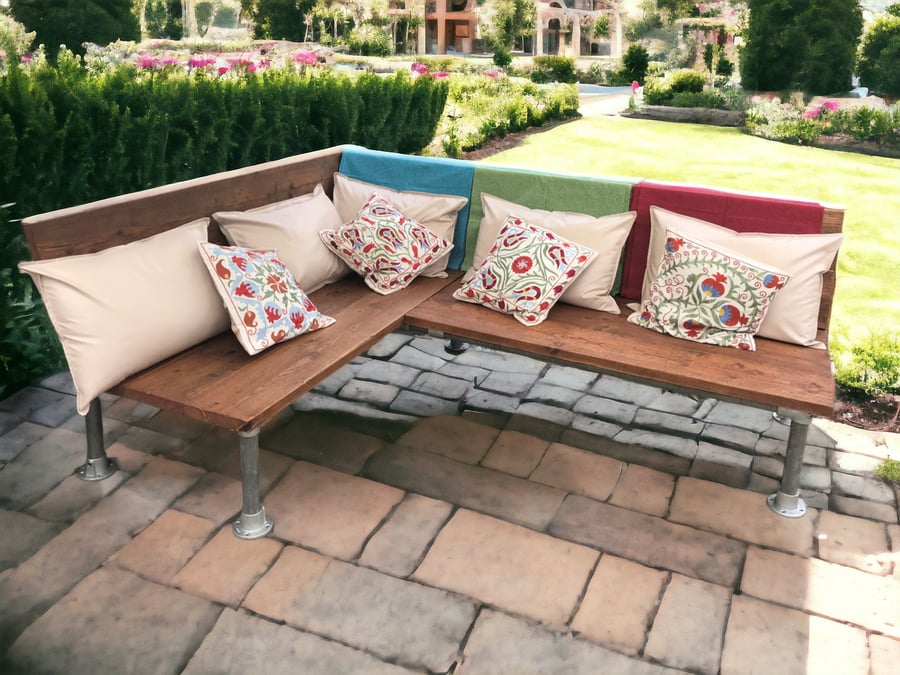 Outdoor Garden Corner Bench Sofa Scaffold board THE BRISTOL