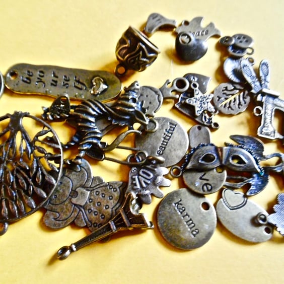 35 x Bronze Tone Charms