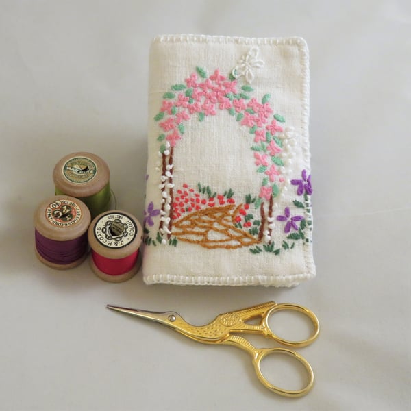 Garden Needlebook from recyled vintage linens