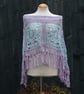 Blue & Lavender Crochet Poncho - Design A452