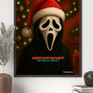 Ghostface Christmas Digital Art Quote Wall Art