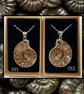 Fossil ammonite pendant necklace