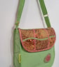 Big corduroy handbag with golden, pink and brown abstract pattern  - Image 5