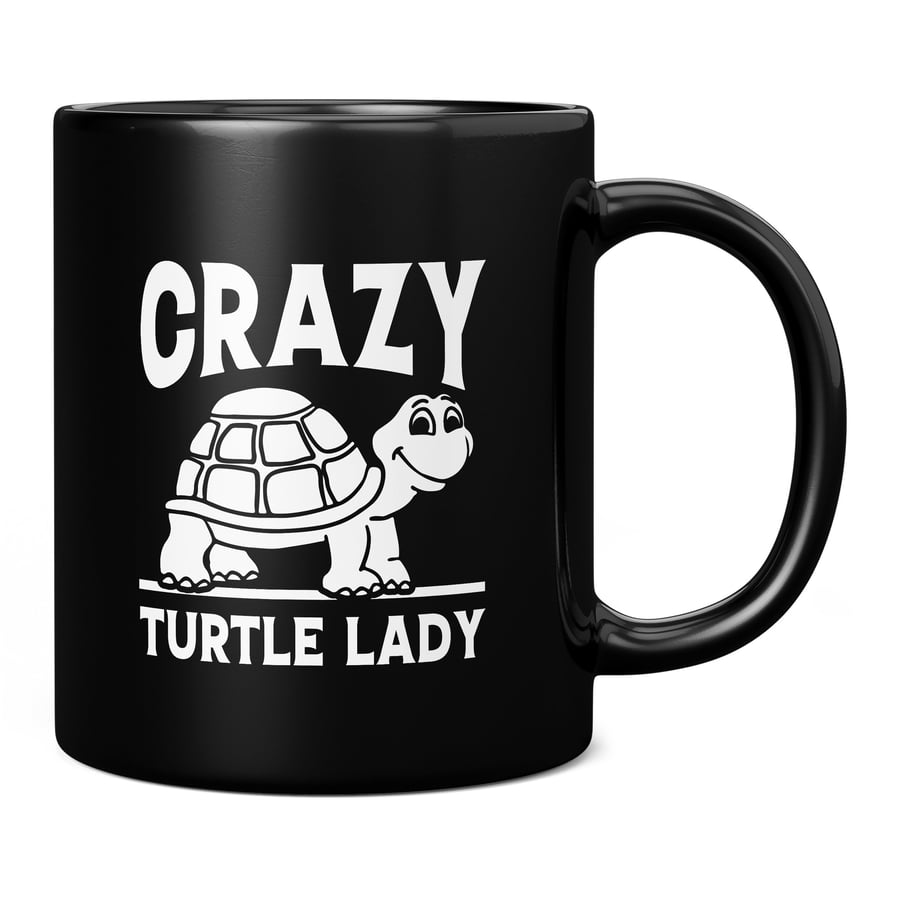 Crazy Turtle Lady Mug, Turtle Funny Novelty Coffee Cup, Cool Gift Ideas For Turt