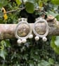 Eco Silver Mismatched Seed Pod Stud Earrings - Image 4