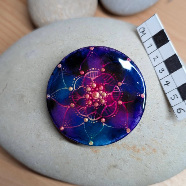 Hand painted stone disc