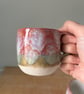 Handmade ceramic mug, pink stoneware cup, 300ml mug - Image 3