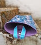 Floral design chenille and wool felt storage pouch with hanging loop - Image 4