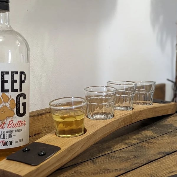 Whiskey Barrel Oak Shot Board