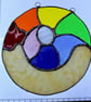 Rainbow shell stained glass round snail suncatcher - Image 3