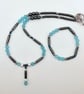 Aquamarine Jade & Hematite Necklace & Bracelet Gift Set, Reduced To Clear - Image 2