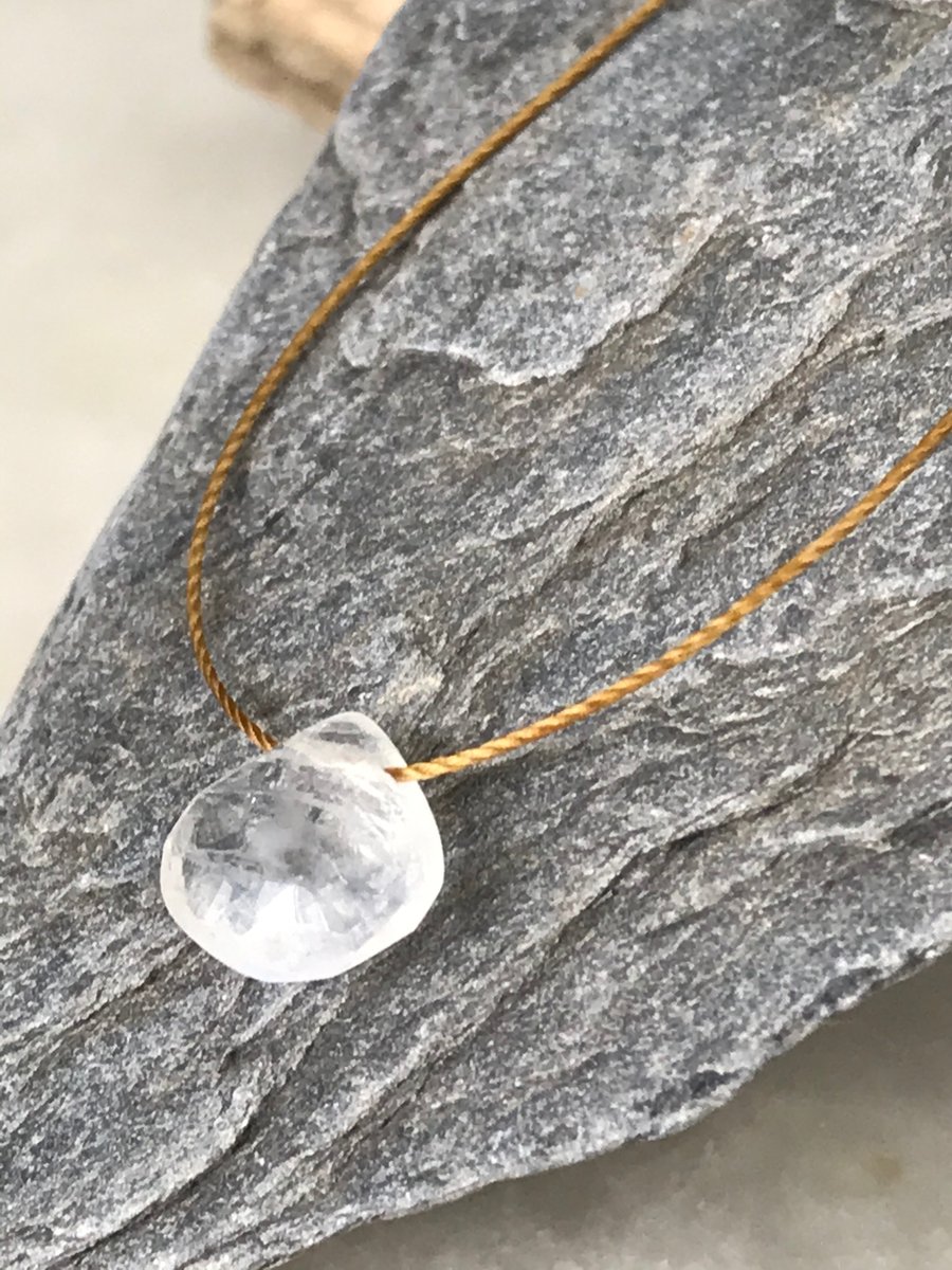 Simple minimal rainbow moonstone fine cord gemstone necklace, gift for her.