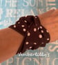 Polka dots Brown and White Twist bracelet in fabric
