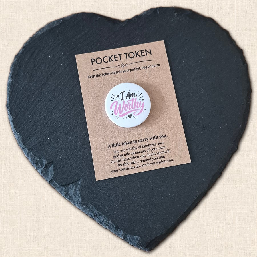 I Am Worthy Pocket Token - Little Reminder You Are Enough