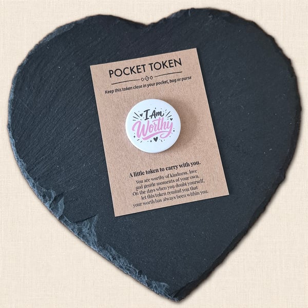 I Am Worthy Pocket Token - Little Reminder You Are Enough