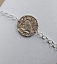 Pigeon Engraved Sterling Silver Coin Bracelet - Image 4