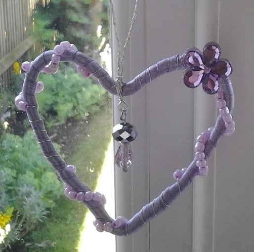 Lilac Heart Hanging Decoration