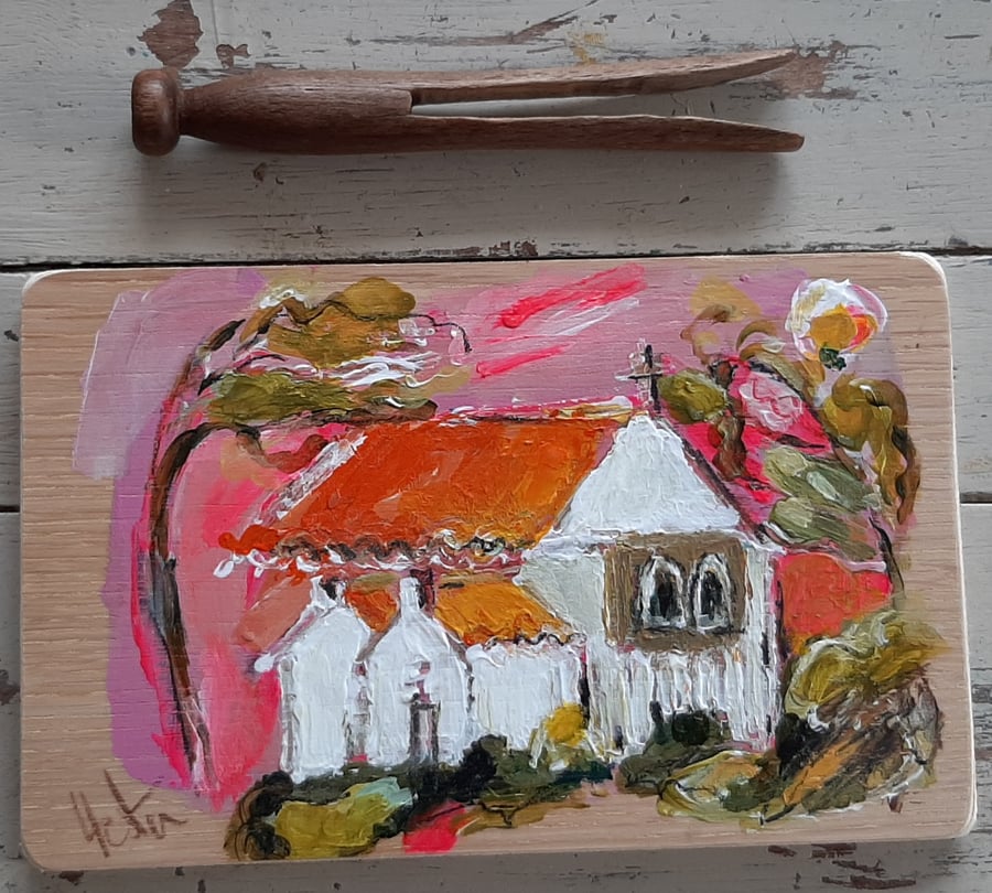 'The Chapel has eyes ' small painting 