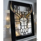 Stag Skull Stained Glass Window Hanging