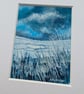 Blue - Original miniature. A5 Mounted. Mixed Media