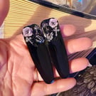 2 x gothic rose zombie hands hair clip slides