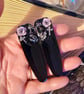 2 x gothic rose zombie hands hair clip slides