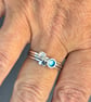 Rainbow Moonstone Stack Ring, silver stack ring, enamel ring, enamel stack ring, - Image 6