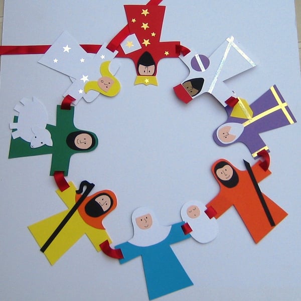 Card Nativity Bunting