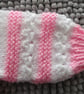 14" White & Pink Newborn Girls Round Neck Cardigan  - Image 3