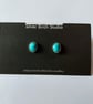 Sterling silver and Turquoise Oval Stud Earrings; December Birthstone - Image 6