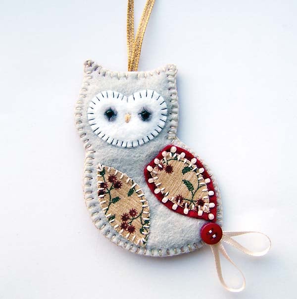 Christmas Owl Decoration - Folksy